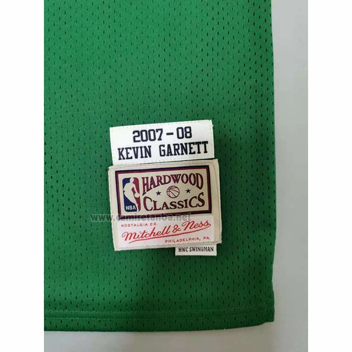 Camiseta Boston Celtics Kevin Garnett #5 Hardwood Classics Throwback Verde